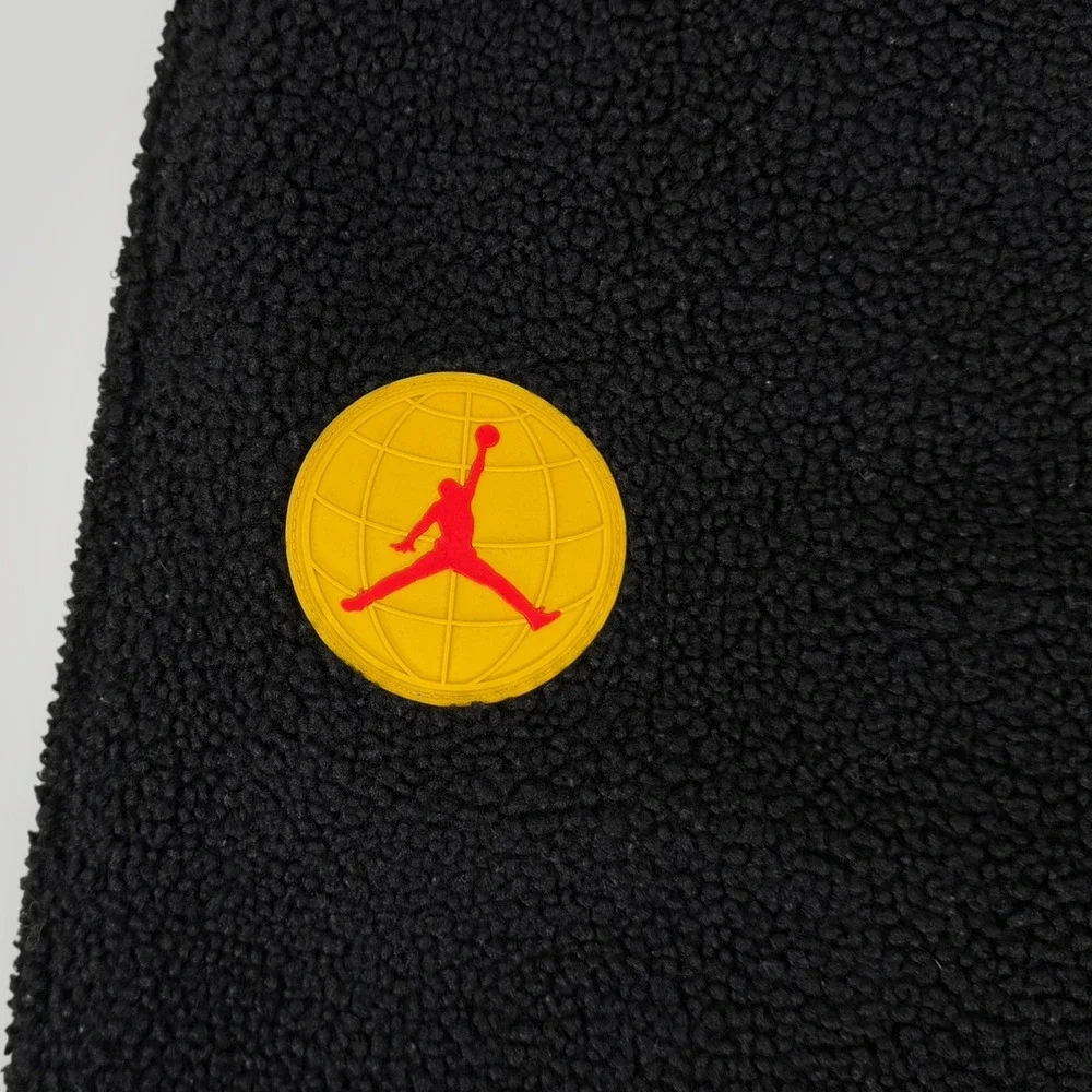 Jordan Jumpman Sherpa Fleece Pants Black Red Cargo Joggers XXL DC9730-010